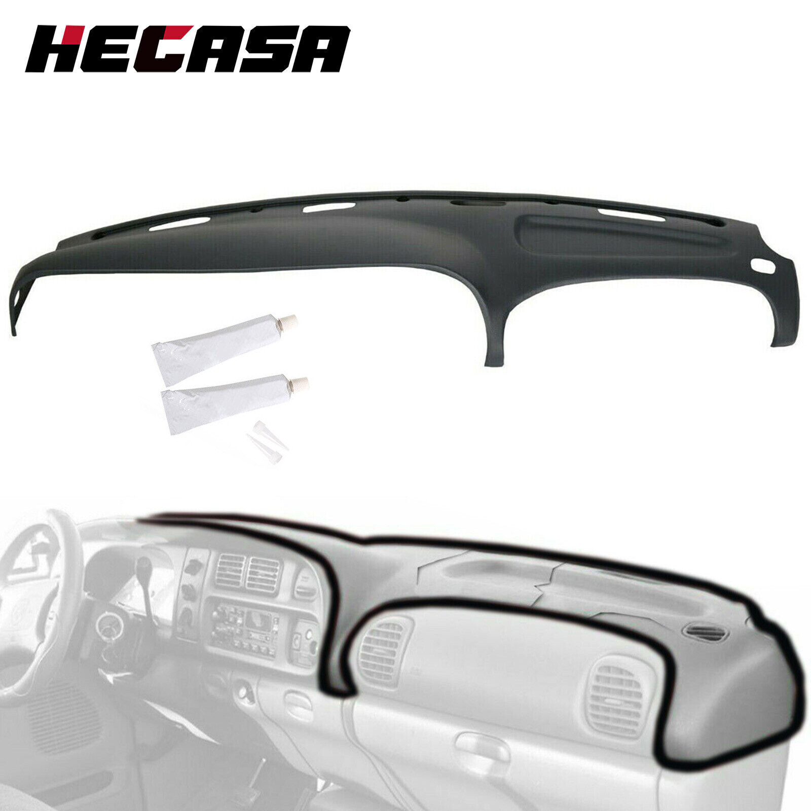 Dash Cover For 98-00 Dodge Ram 1500 2500 3500 Dashboard Overlay Cap Dark Grey