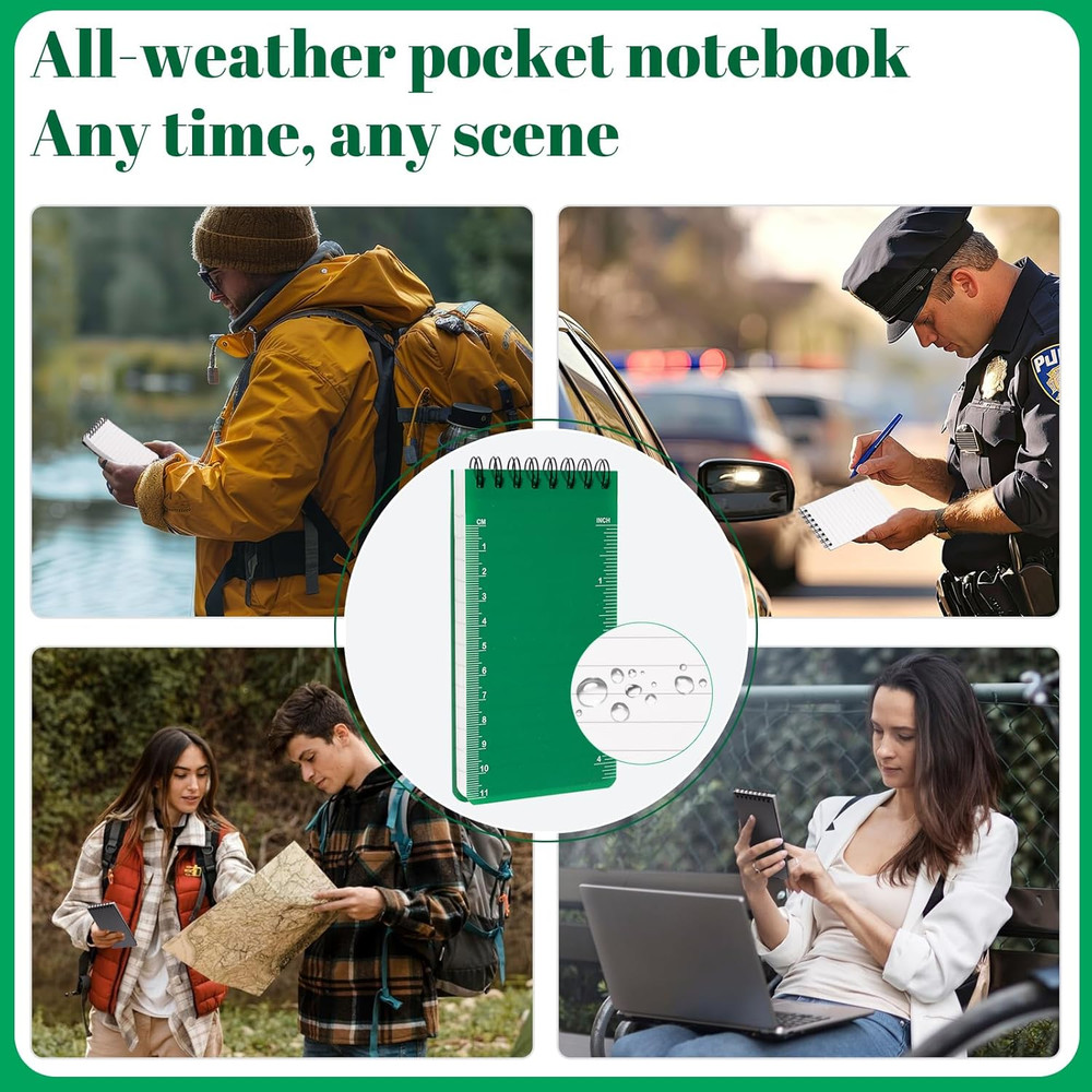 6 Pack Waterproof Notepad Pocket Notebook 3X5 All-Weather Small Pocket Notebo...