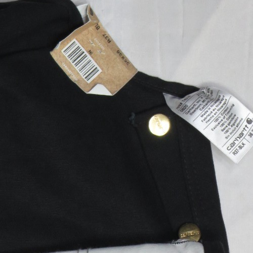 CARHARTT 36X36 BLACK BIB OVERALLS R37 BLK ZIP TO THIGH DOUBLE FRONT NEW NWT