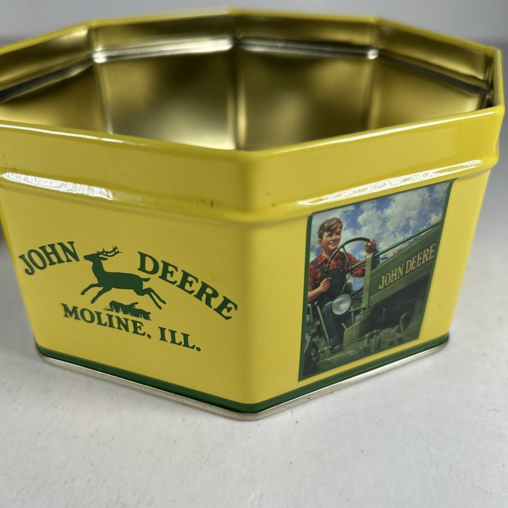 John Deere Collectible Octagonal Tin Storage Box 5- 1/2"