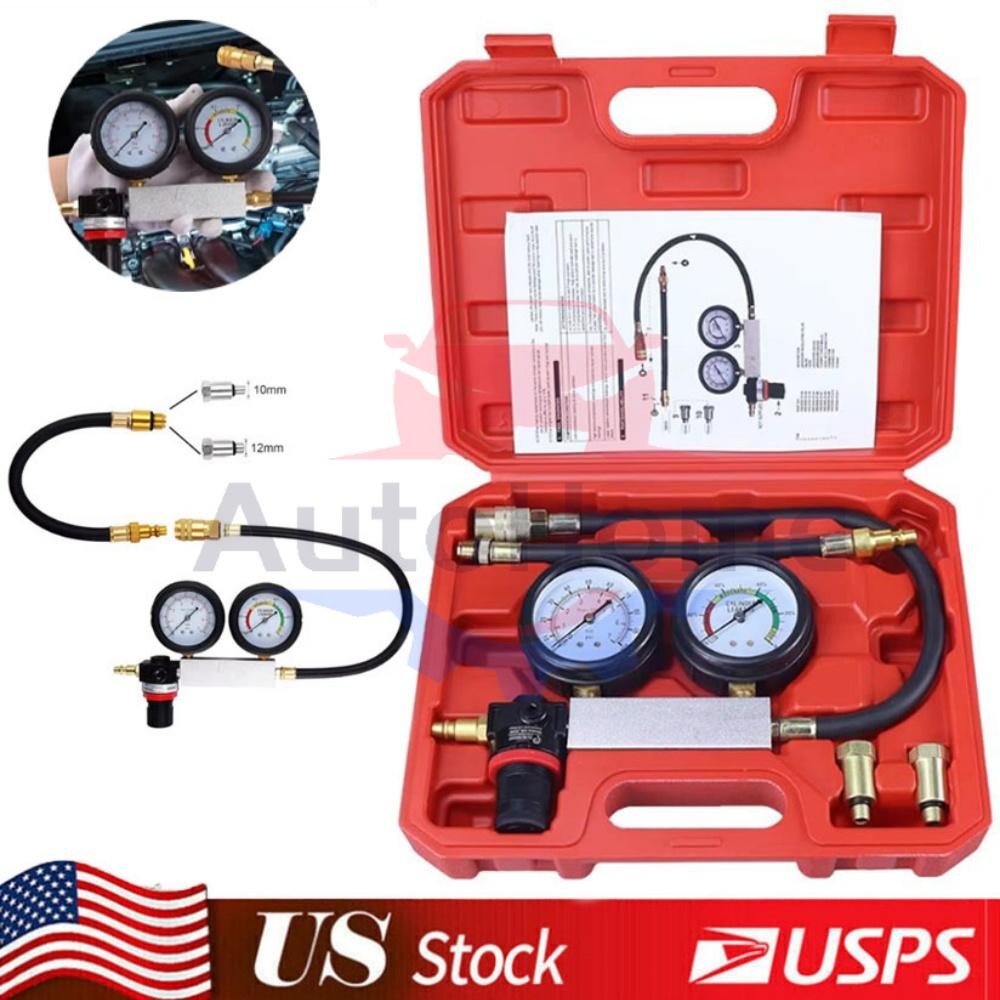Engine Compression Diagnosis Tester Cylinder Leak Down Gauges Detector Leakage