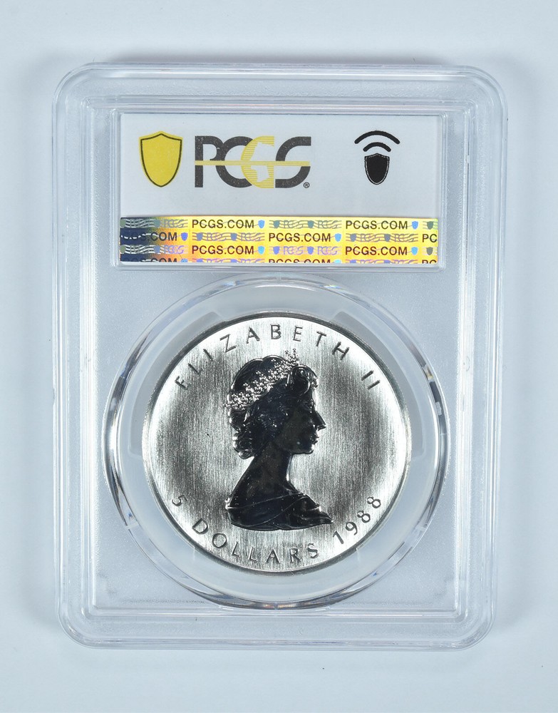 1988 Canada 5 Dollars Silver Maple Leaf MS68 PCGS Blue Label
