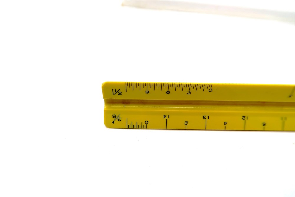 Vintage 12" PICKETT P-232 A-ES Triangular Drafting Architects Scale Ruler