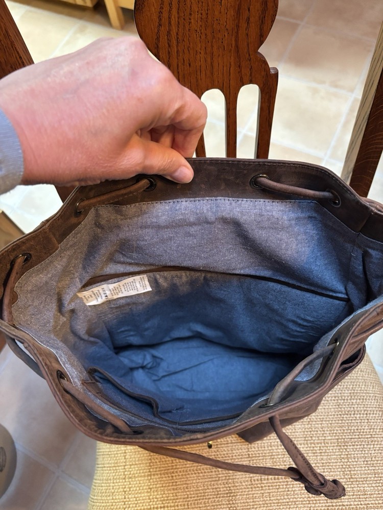 All Leather Brown WRANGLER Heavy Duty Backpack Mint Condition