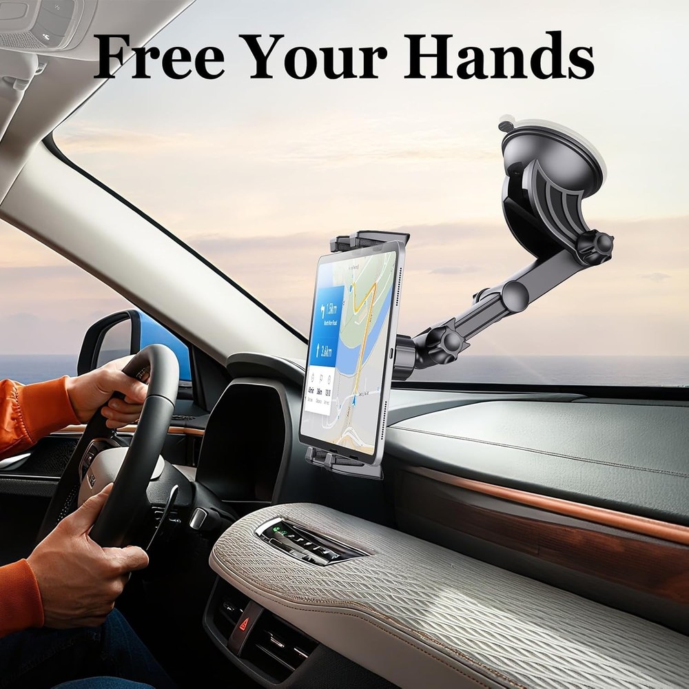 OHLPRO Tablet Holder for Car Dashboard [Suction Cup Mount] Windshield Black