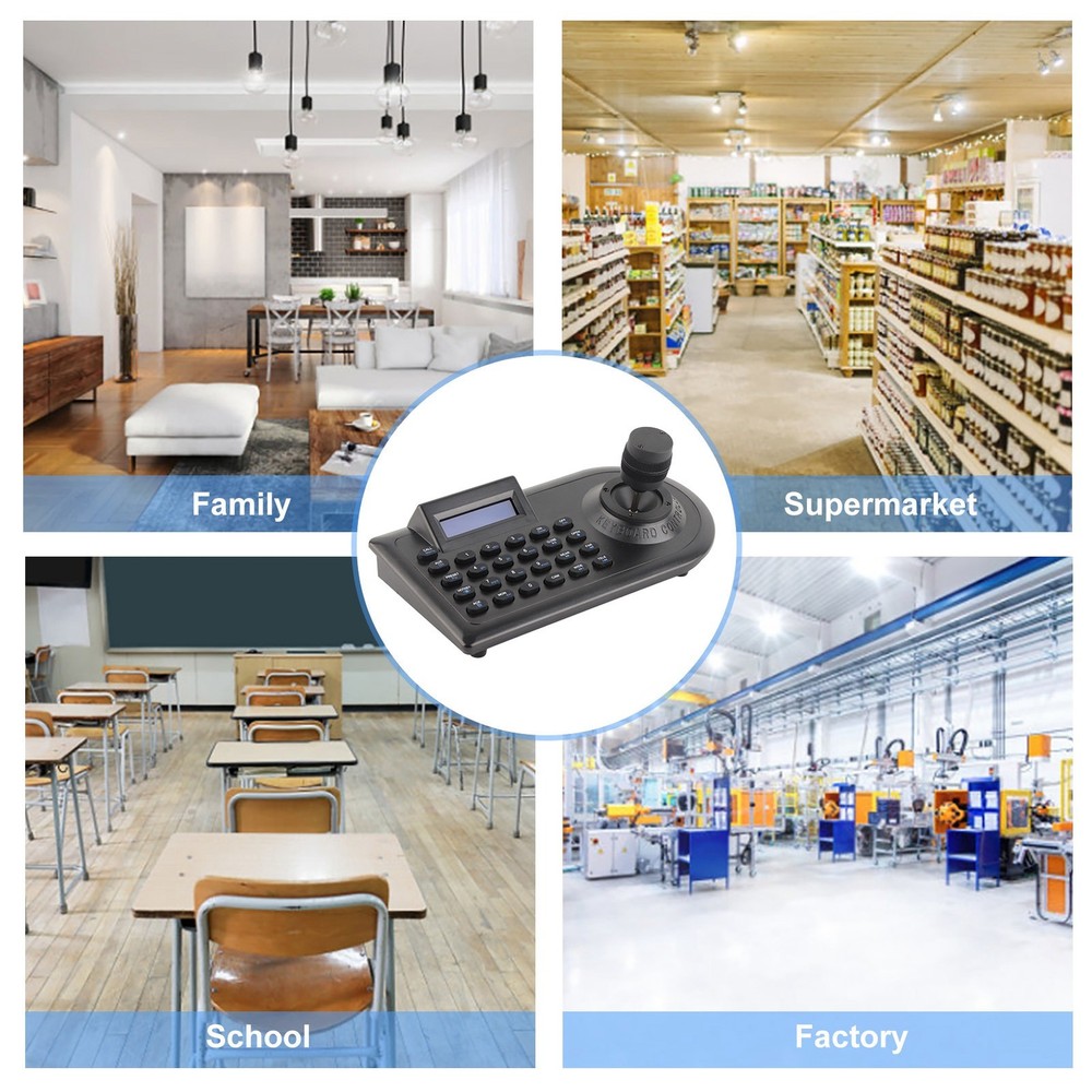 US Plug 3D PTZ Camera Controller Strong Compatibility LCD Display With Joystick