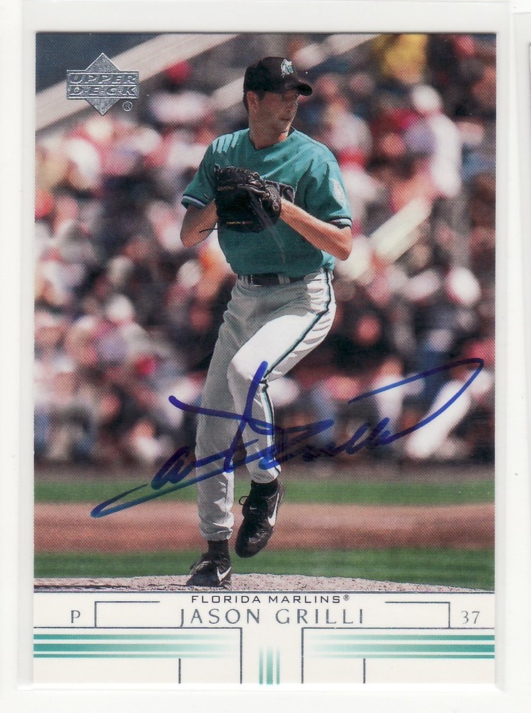 JASON GRILLI FLORIDA MARLINS  AUTOGRAPHED BASEBALL CARD