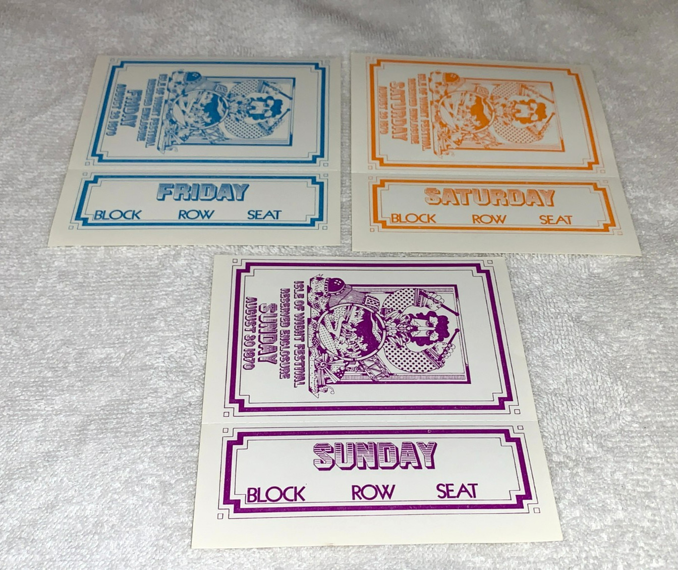 JIMI HENDRIX THE DOORS THE WHO 3 Isle Of Wight 1970 Festival Concert Tickets U.K