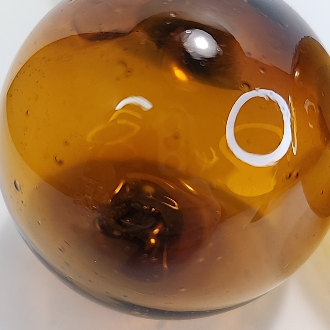 Vintage Japanese Fish Net Floats Hand Blown Glass Lot of 4