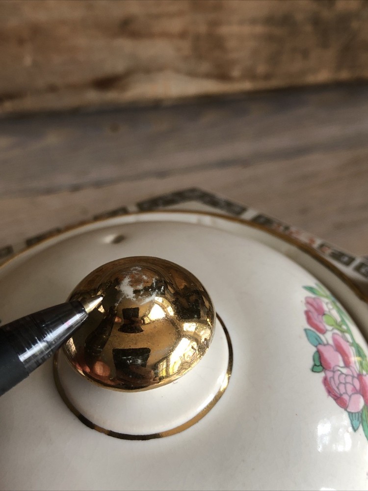 Sadler Teapot Indian Tree Pattern Hexagonal England 4 Cup 1659D Antique Signed