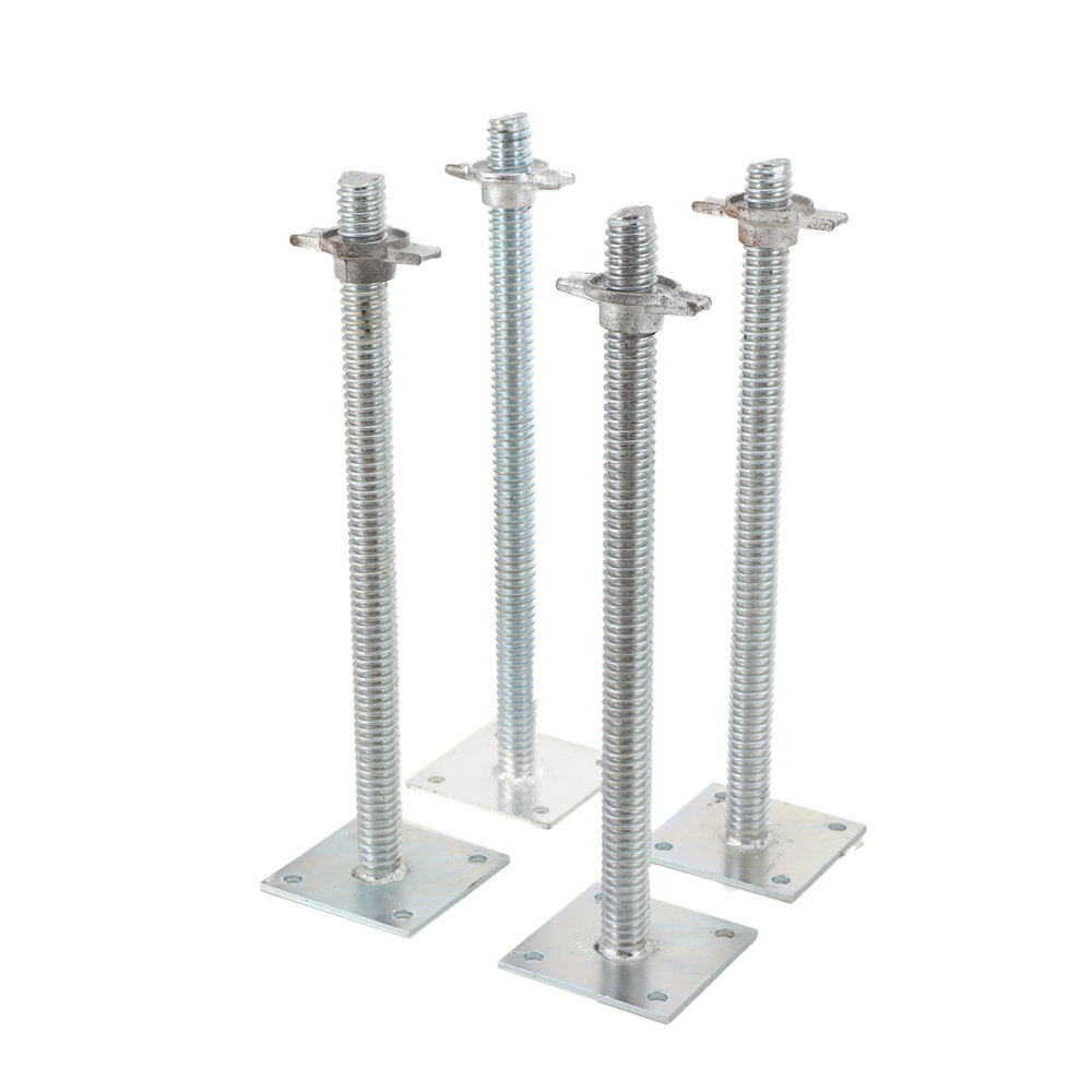 4Pcs Adjustable Leveling Jacks 18" Scaffolding Solid Screw Jack with Base Plate