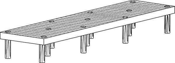 Structural Plastics D3624 Dunnage Rack, 500 Lb Load Capacity, Hdpe, 12 In H X