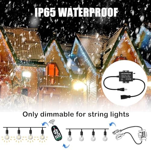 Outdoor Dimmer for String Lights Christmas Light Controller Xmas Remote