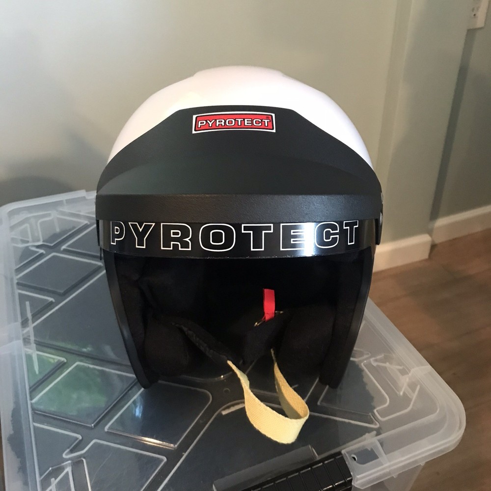 Pyrotect SA2015 Open Face Racing Helmet XS White Composite DOT w/ Box EUC