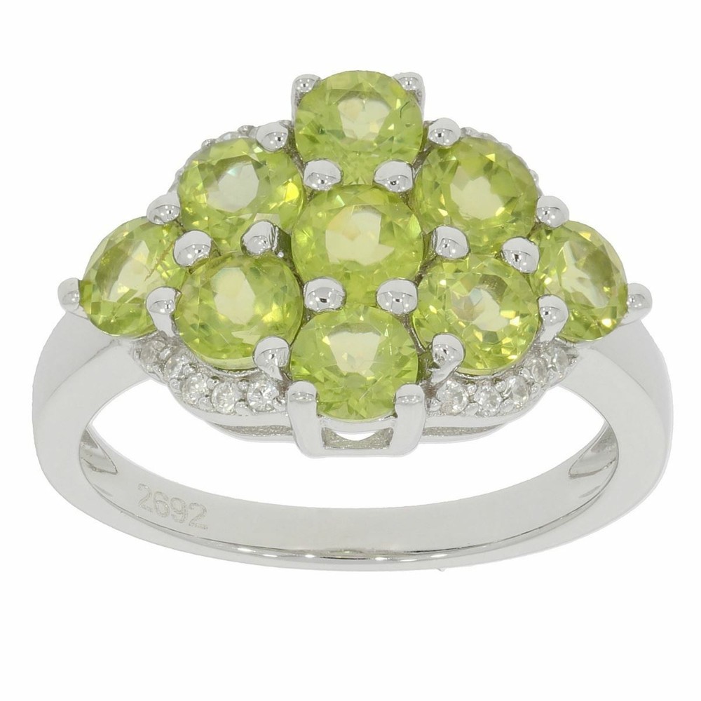 Sterling Silver Semi Mount Ring Setting RD 4x4mm Cluster Ring Topaz Solid