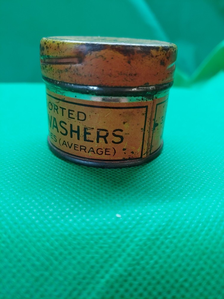 VTG Hibbard Assorted Lock Washers Tin. Can Small. Chicago. IL. Empty