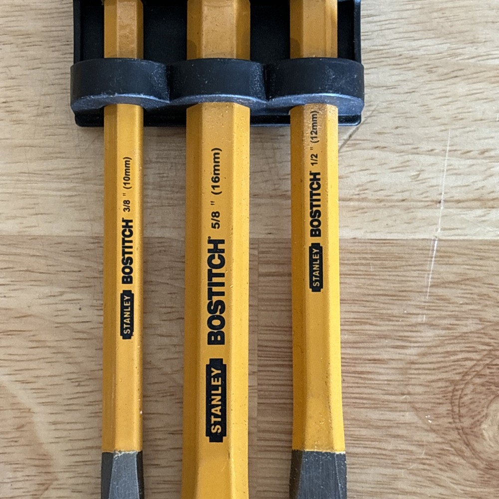 Stanley Bostich Cold Chisel Set 3pc 3/8" 5/8" 5/8" 16-048 NEW