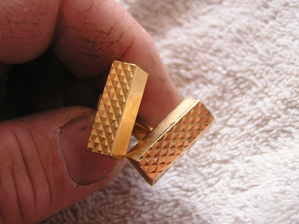 Vintage Gold Toned Cufflinks with Rectangular Design
