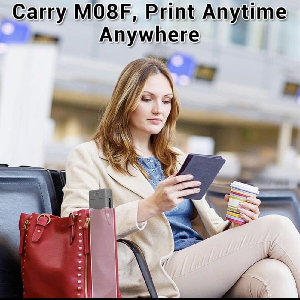 Phomemo M08F Portable Wireless Bluetooth A4 Thermal Printer Inkless -Gray