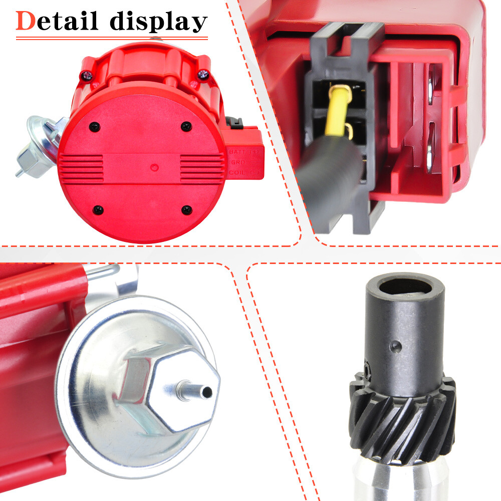 ✅for AMC/JEEP 1967-1990 290 304 360 390 401 HEI DISTRIBUTOR + RED Plug Wires USA