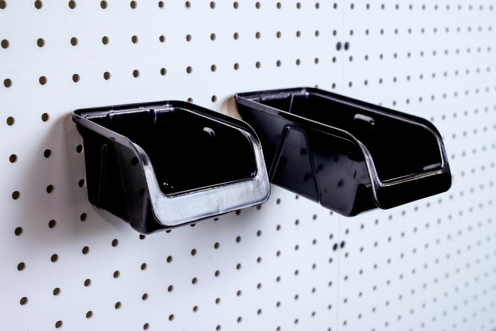 WallPeg Pegboard Bins - 6 Each 7" & 6 5" ORGANIZING - Hooks Black