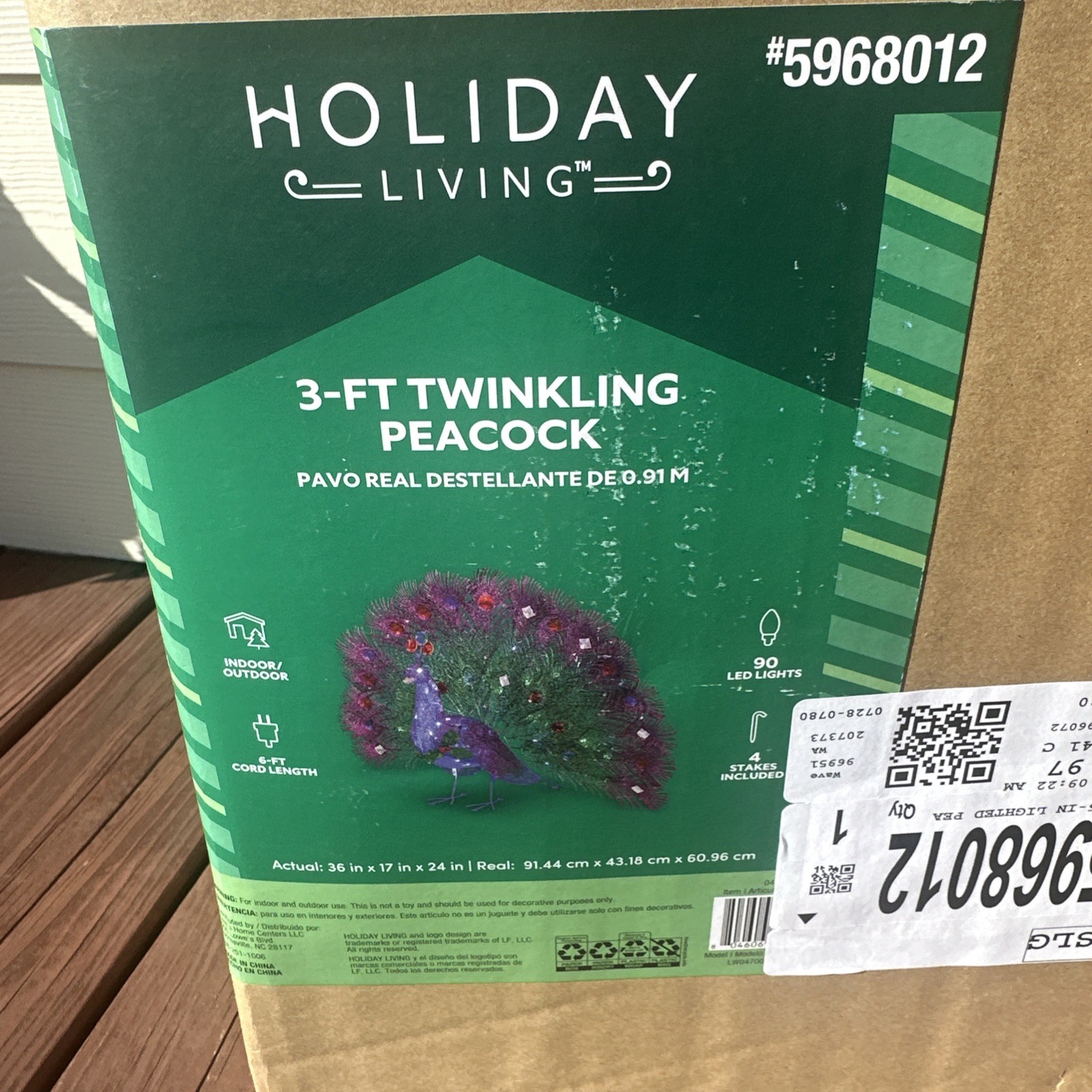 Holiday Living Multicolor Twinkling Peacock Holiday Decoration Christmas 3FT LED