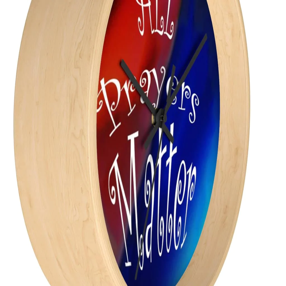 Wall Clock Dark Rainbow Background "All Prayers Matter"