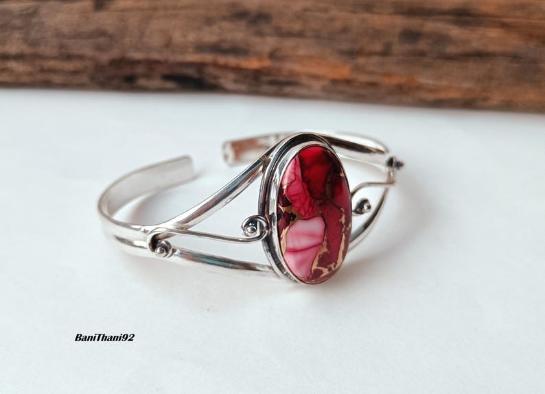 Rose Dahlia Turquoise Solid 925 Sterling Silver Beautiful Cuff Bangle, M1838