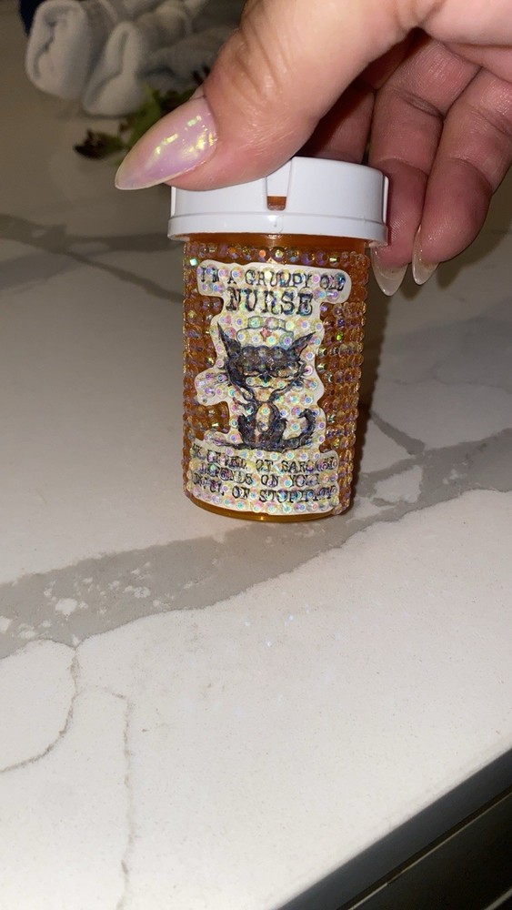 Pill Organizer ,Pill Case, Hand Beaded,  Pill Bottle