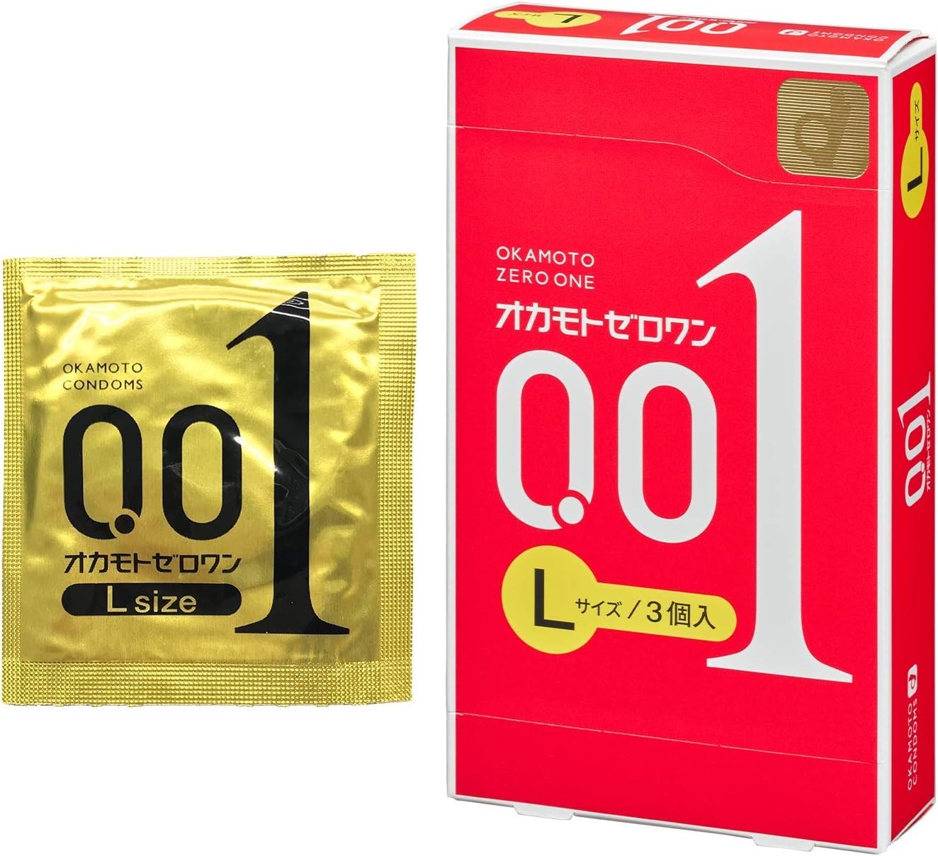 OKAMOTO 001 L Size Large Ultra thin Condom 3pc x 5 packs - from California