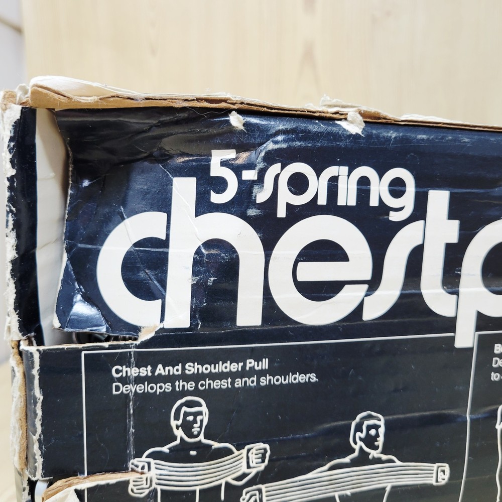 Vintage 1970s DP 5 Spring Chest Pull Expander Exerciser in Original Box