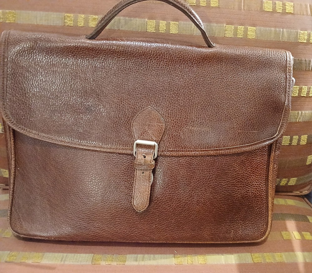 Rugged Thick Leather Briefcase Bag