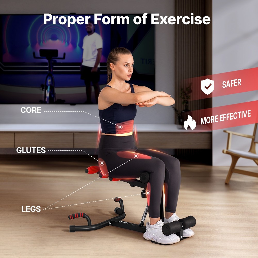 Deep Squat Machine Adjustable Glutes Trainer Machine Core & Leg Exercise Home