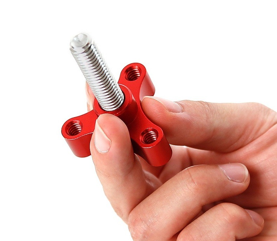 M8 Thread Flat Head Thumb Screw with 1/4" Extension Port Multiple Lengths