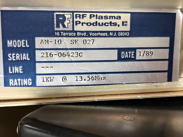 RFPP AM-10 RF AUTO MATCHING NETWORK, 1000 WATTS, 13.56 MHZ, CONTROLLER, CABLES
