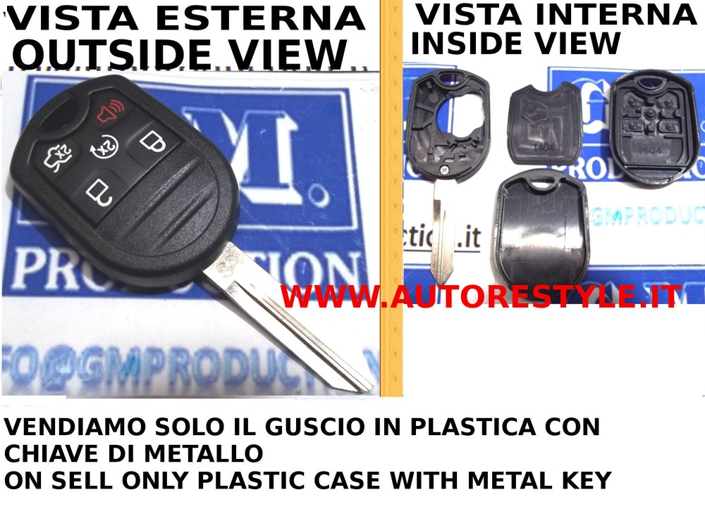 Only Cover Shell for Ford Mustang 5 Button Remote