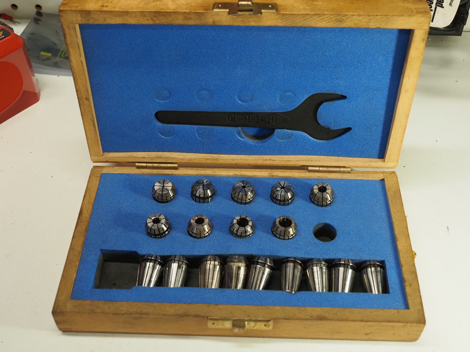 ER16 collet set with ETM box and wrench