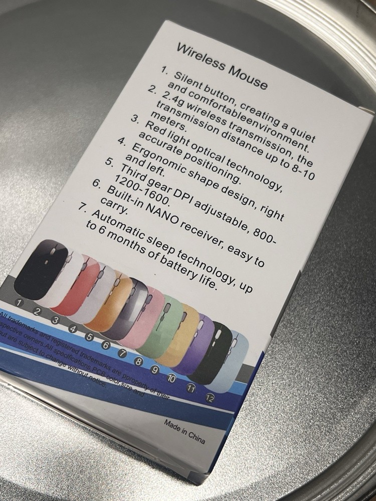 Wireless 2.4GHz Bluetooth Laptop Computer Mouse - Silver Color