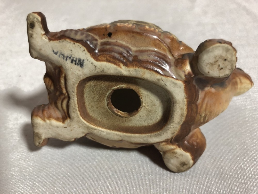 JAPAN Vintage Ceramic Turtle 2" Tall 4" Long