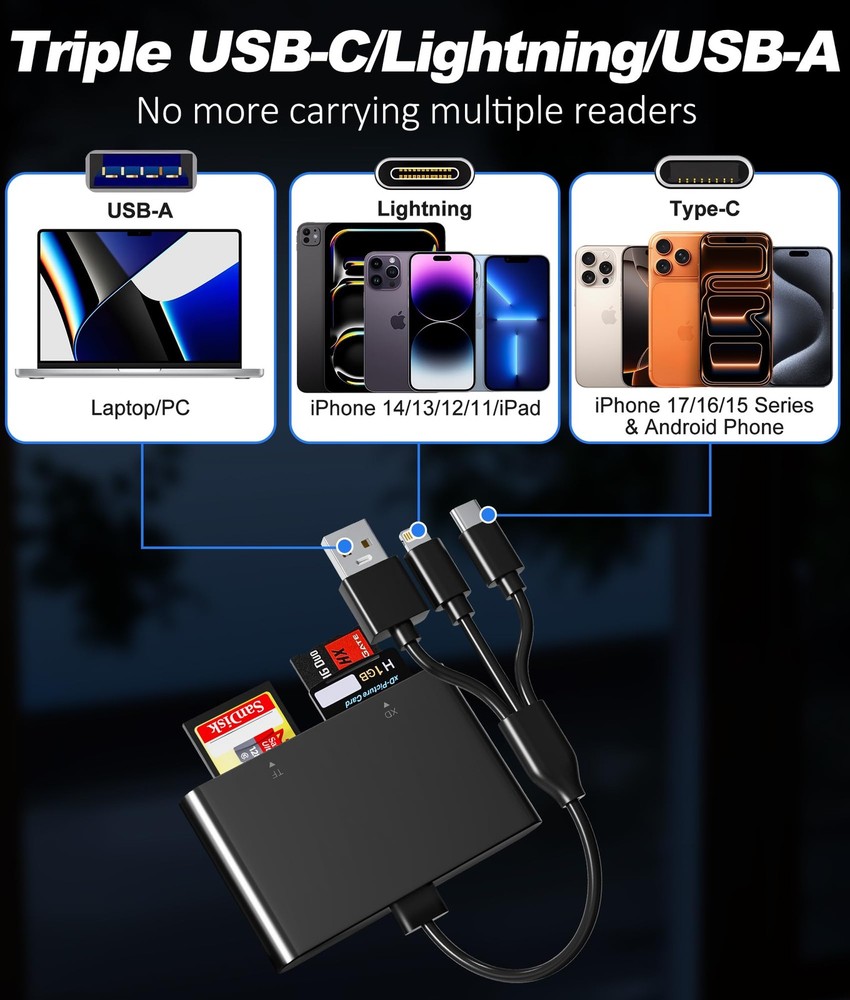 Memory Stick Pro Duo Reader - 4-in-1 Multi Card with Black
