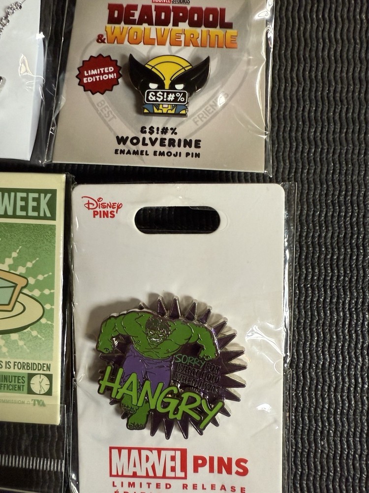 Assorted MARVEL Enamel Pins & Necklace - Deadpool & Wolverine, Loki, Agatha…