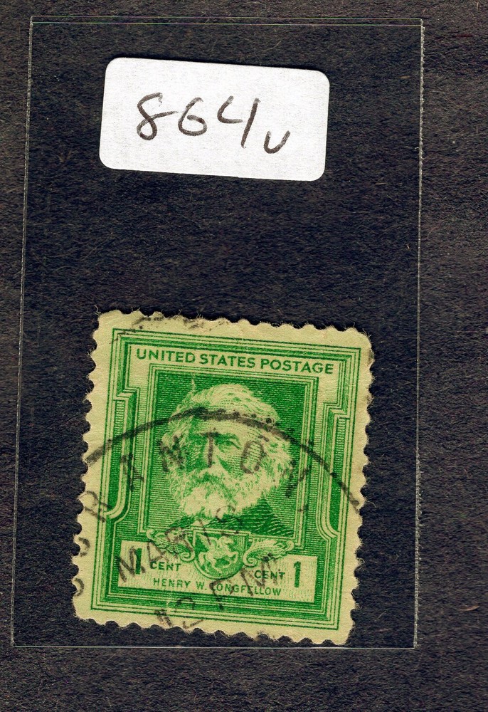 1940 Stamp #864 Wadsworth Longfellow Used