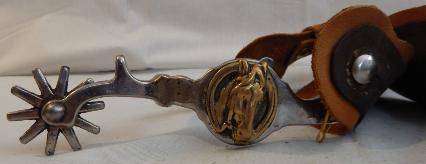 Horse in Horseshoe design Western Cowboy Spurs - 136