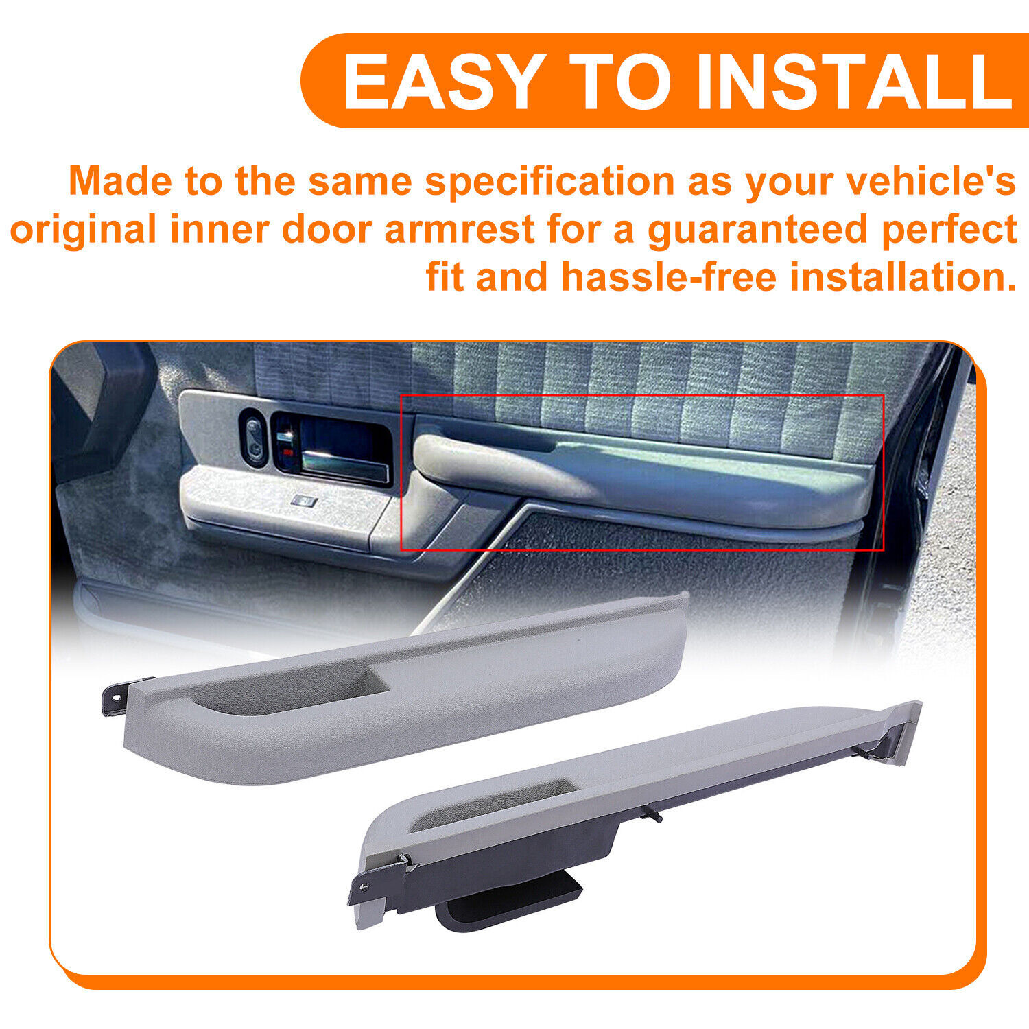 Kit Pair Set Of 2 For Chevy GMC Truck 88-94 Gray Front Left Right Door Armrest