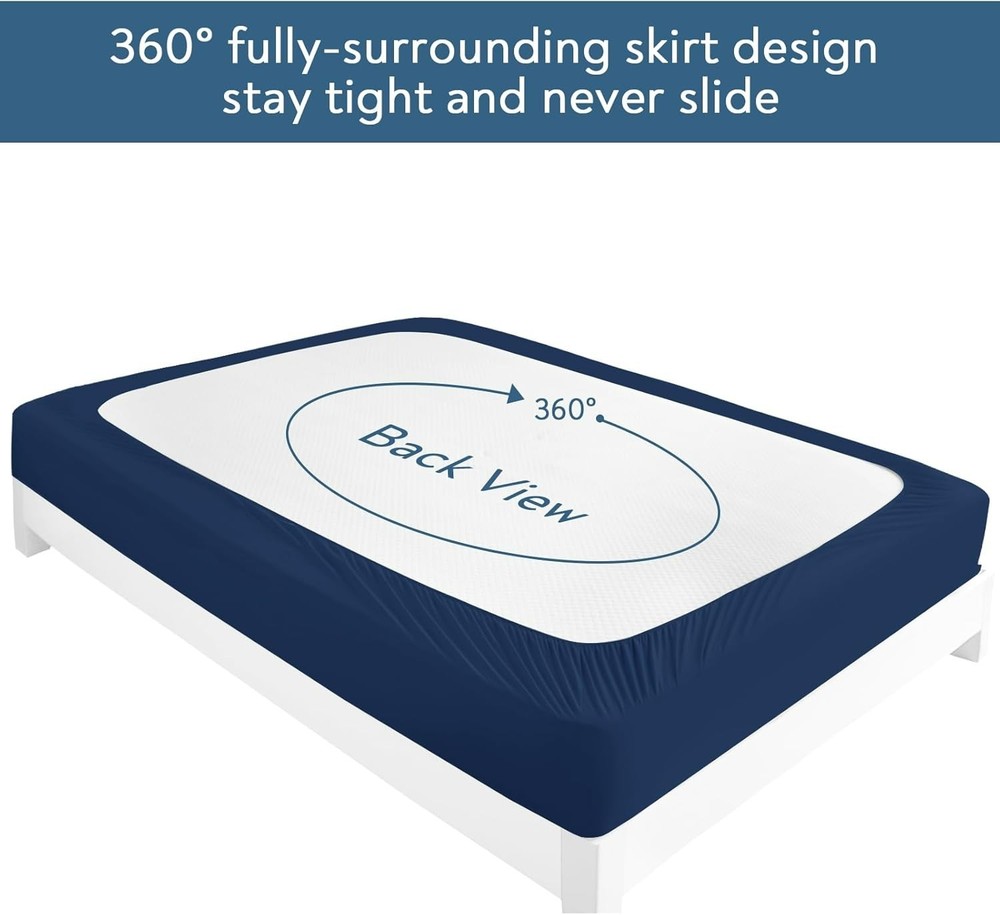 Deep Pocket Bed Fitted Sheet Waterproof Soft Mattress Protector Cover 2 Pack