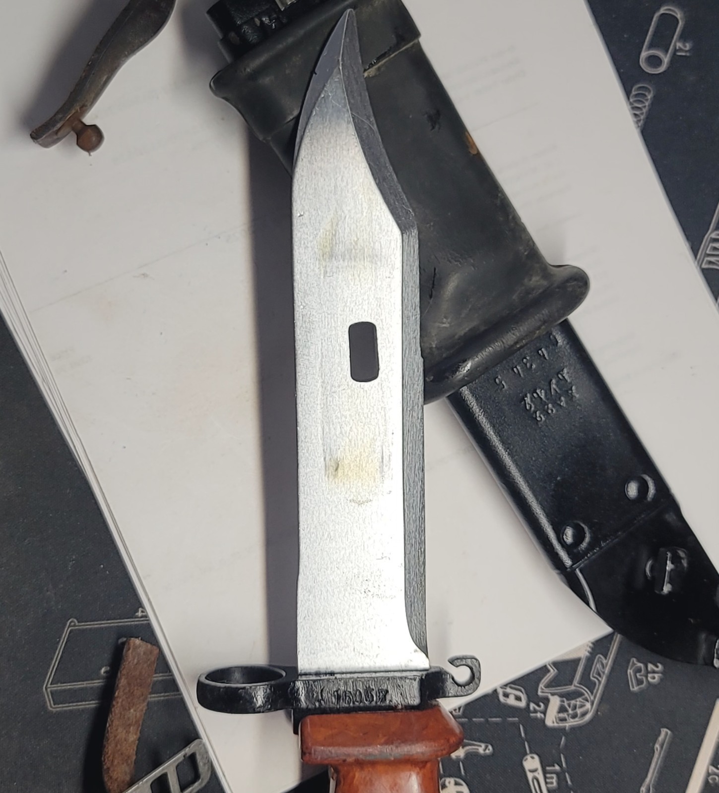 Type 2 Bayonet Polish Good Condition w/ matching sheath cold war