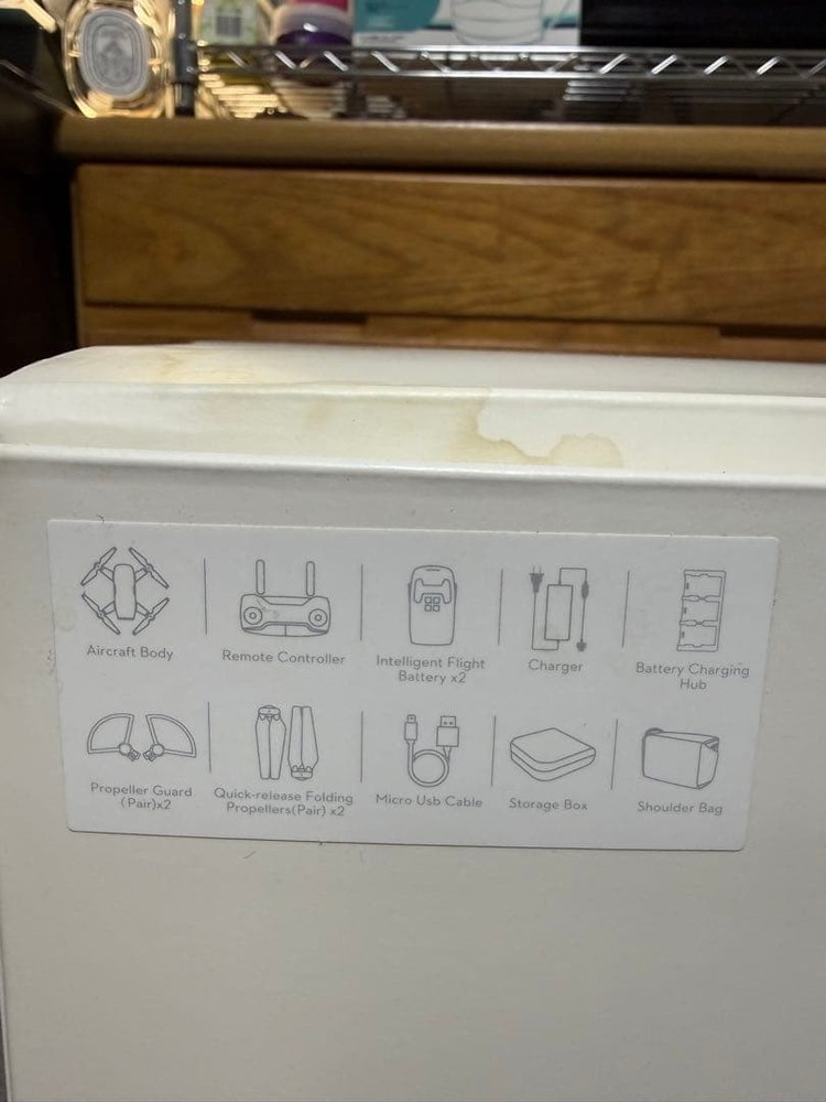 Dji Spark Drone Full Set White Quadcopter With Camera Controller Battery (Needs