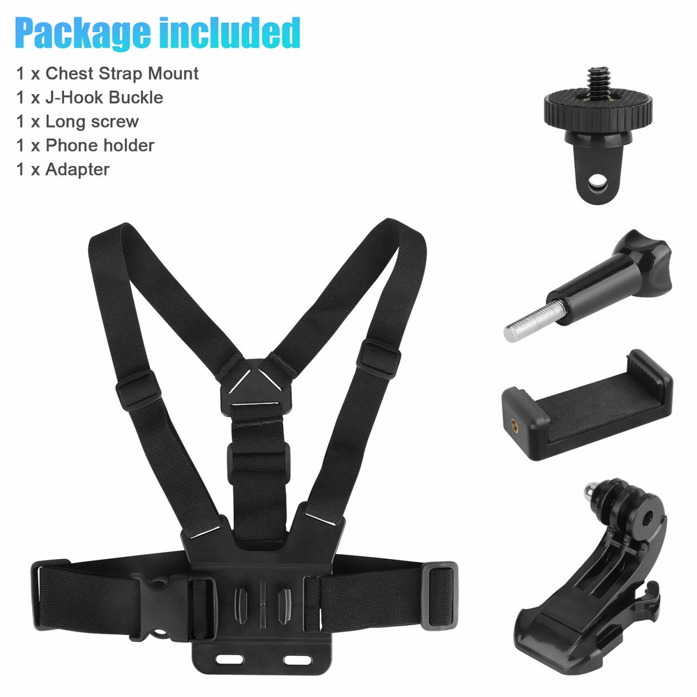 Chest Harness Body Strap Mount Accessories Adjustable for iPhone GoPro Android