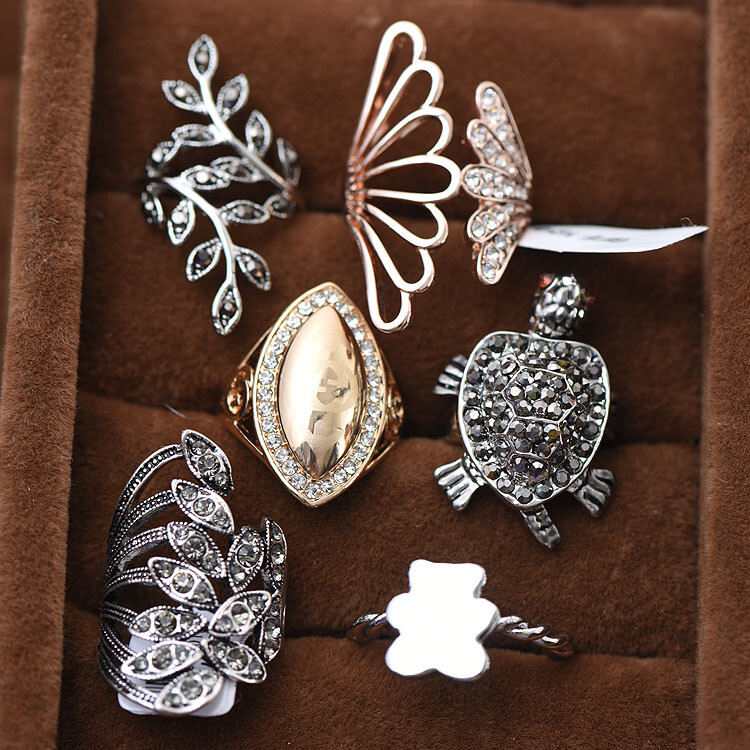 Wholesale 5-100pcs Rings Mixed Rings Bulk Finger Gemstones Crystal Jewelry Lot