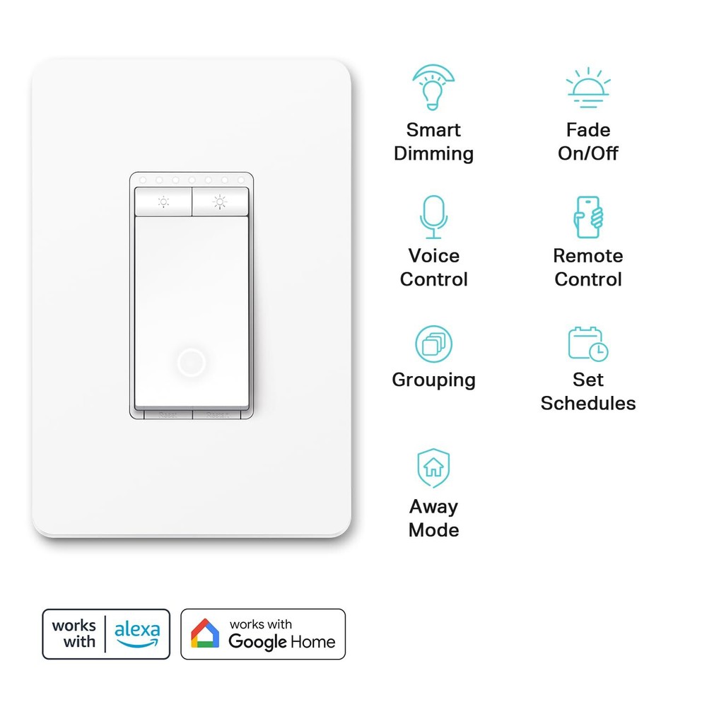 Smart Dimmer Switch, Wi-Fi Light Switch, UL Listed, No Hub Required, 3-Pack